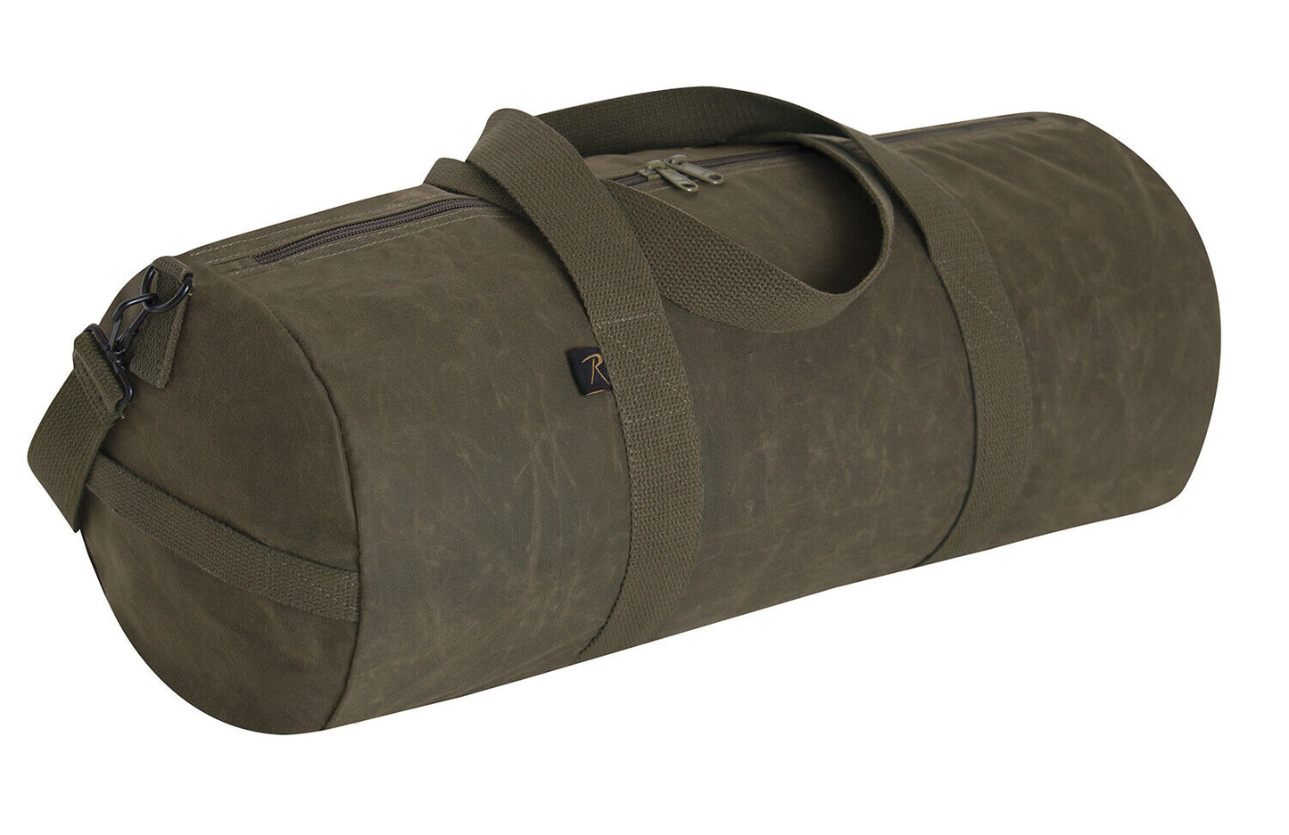 Waxed Canvas Shoulder Duffle Bag 24"x12" Unisex Travel & Gear Bag Olive or Brown