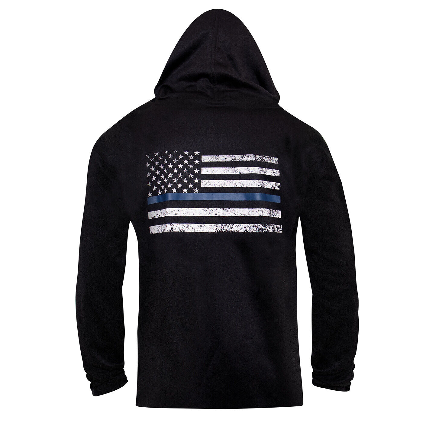 Black Thin Blue Line Concealed Carry Zippered Hoodie Law Enforcement Sweatshirt