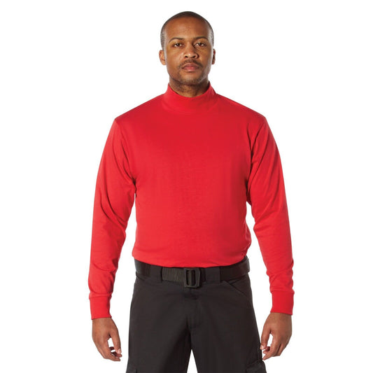 Men's Mock Turtleneck Shirt Comfort Fit Uniform Long Sleeve