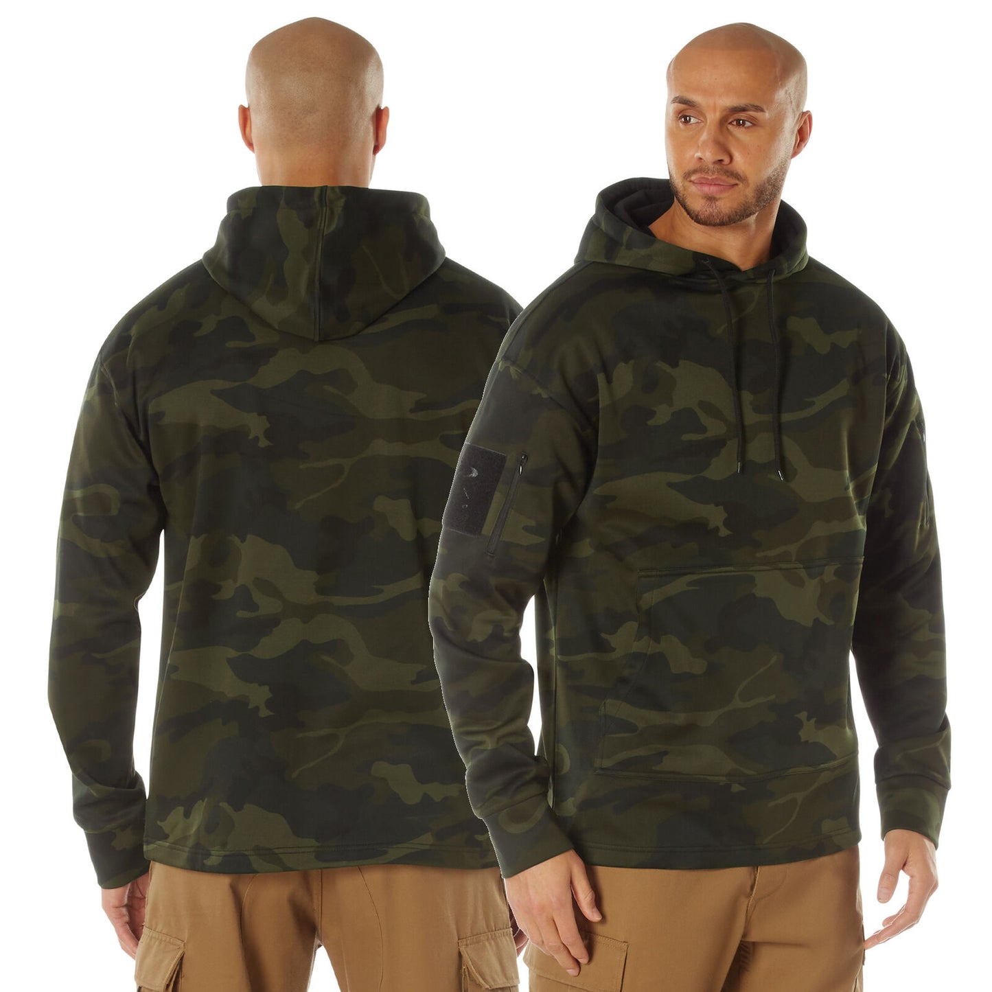 Concealed Carry Midnight Woodland Camo Hoodie Tactical Sweatshirt