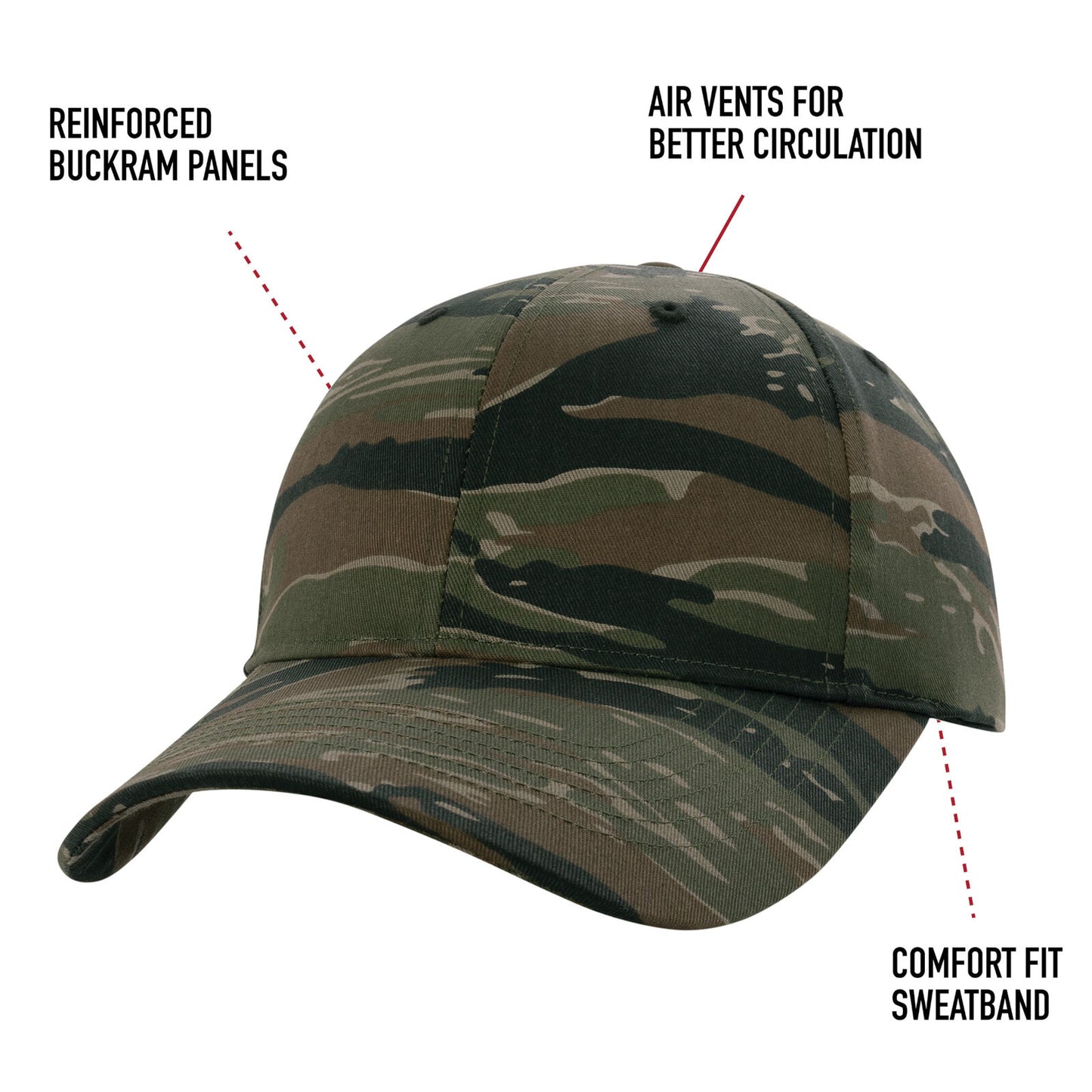 Tiger Stripe Supreme Camo Mid Profile Cap Adjustable Hook & Loop Baseball Hat