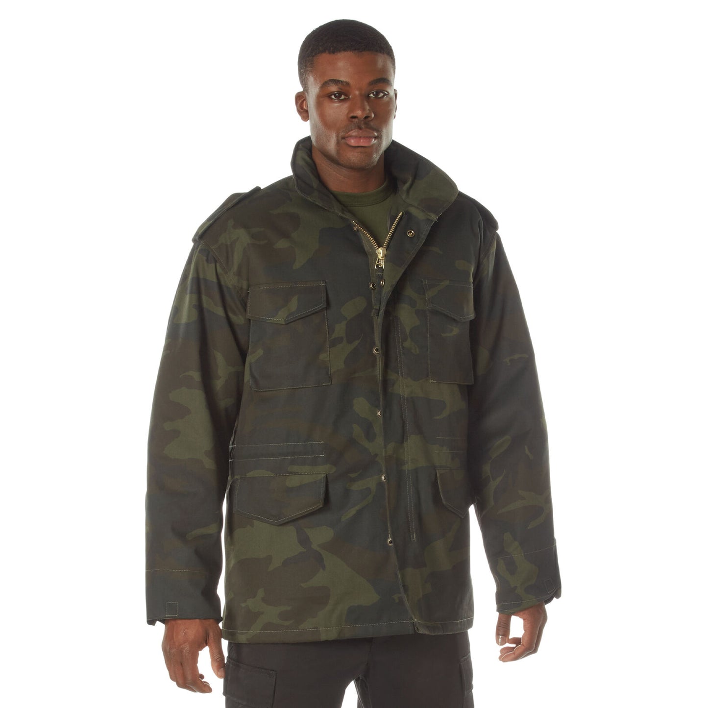 Midnight Woodland Camo M-65 Field Jacket Tactical Coat With Removable Liner