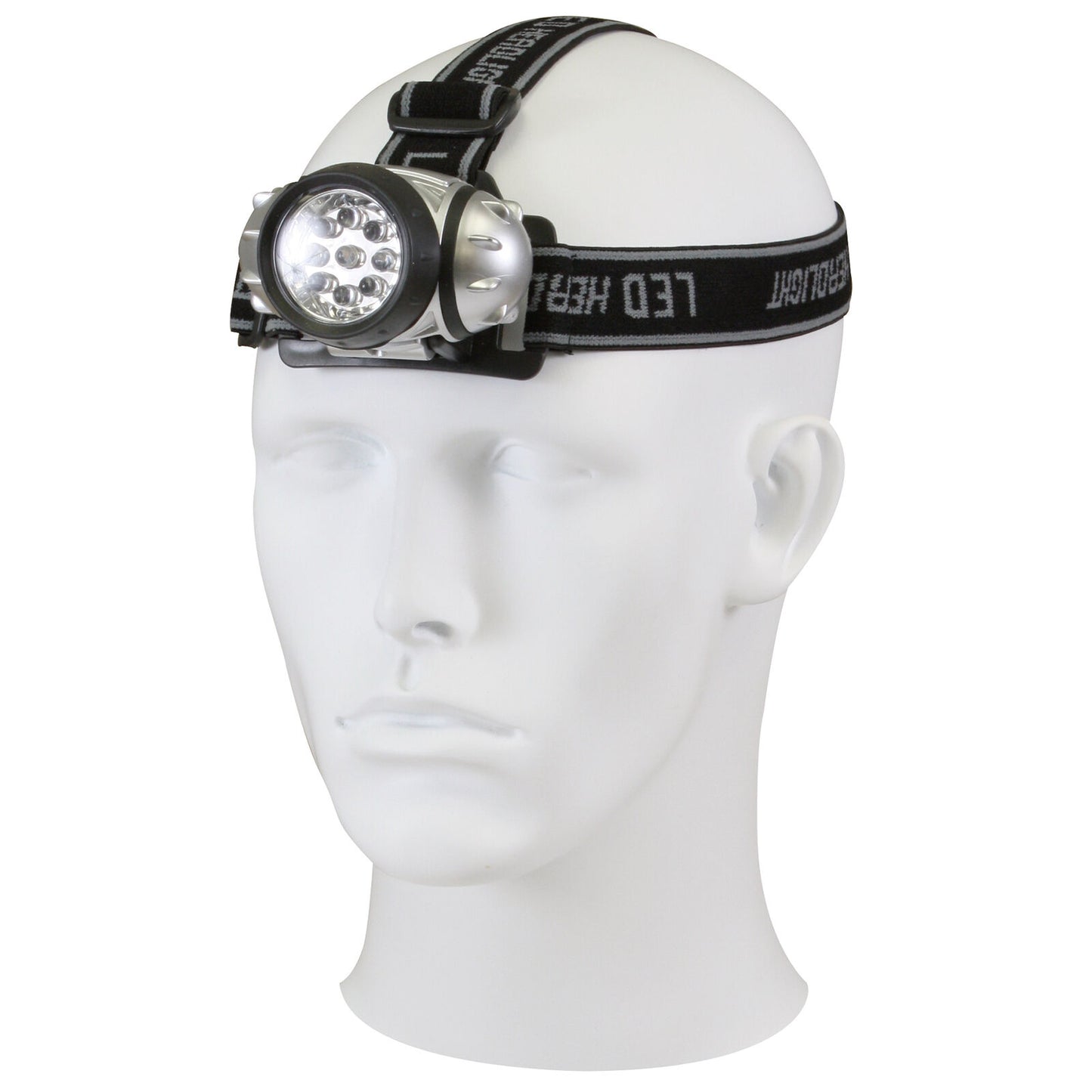 9-Bulb LED Headlamp With Adjustable Elastic Strap Super Bright 8.4 Lumens Light