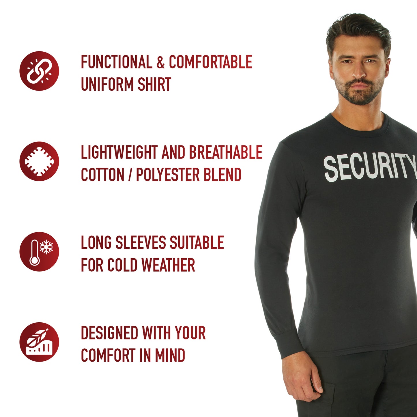 Black 'Security' Shirt - Long Sleeve SECURITY Shirt