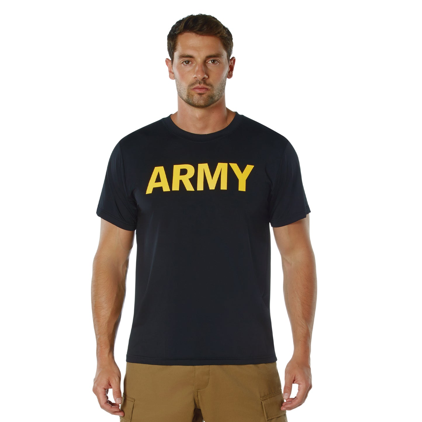 Black Army T-Shirt With Gold Army Print