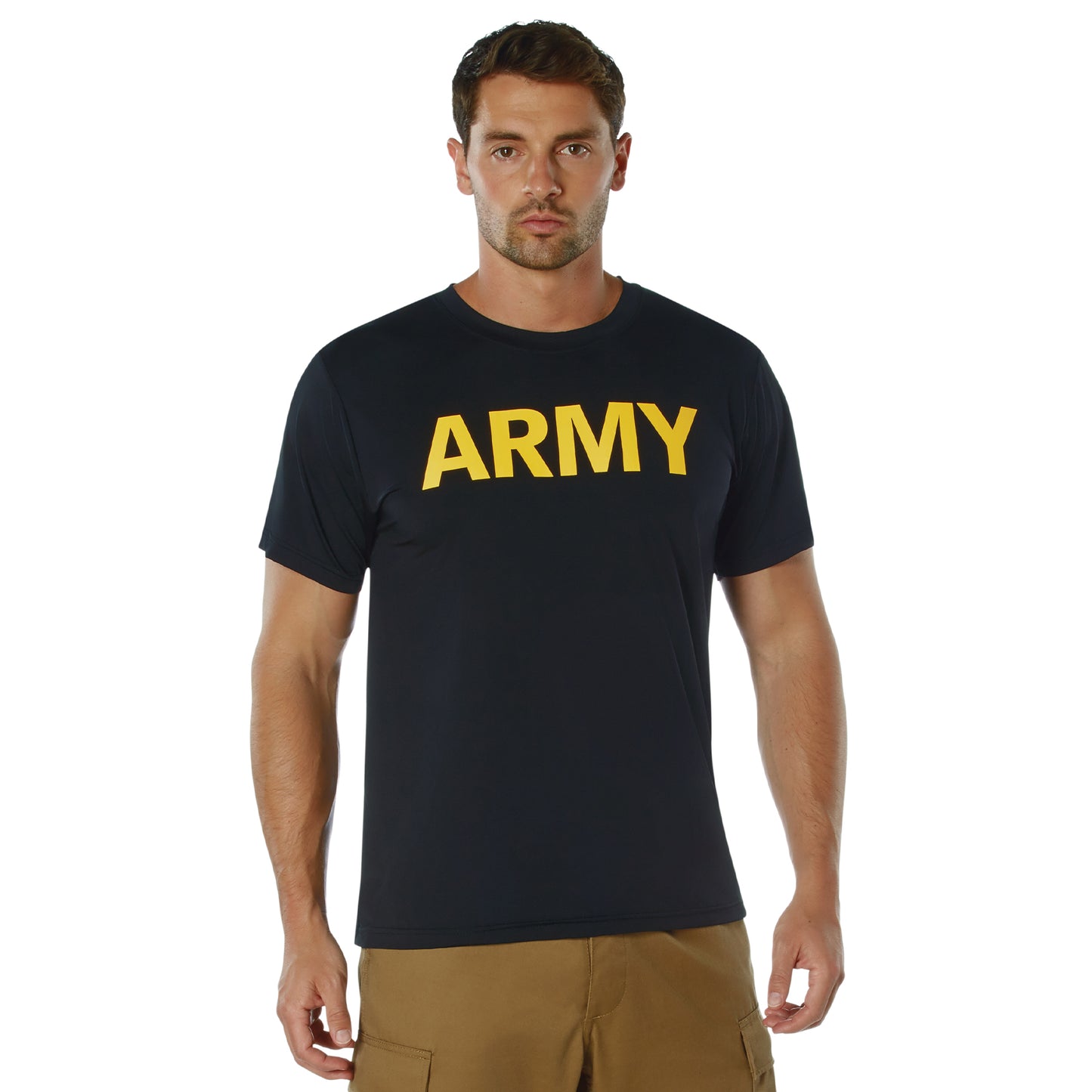 Black Army T-Shirt With Gold Army Print