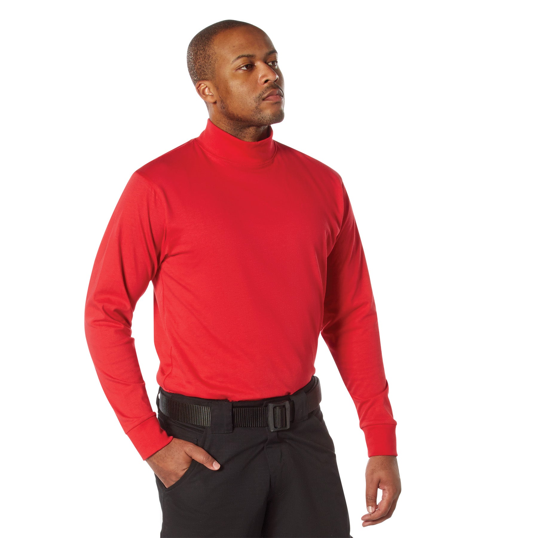 Men s Mock Turtleneck Shirt Comfort Fit Uniform Long Sleeve Grunt Force