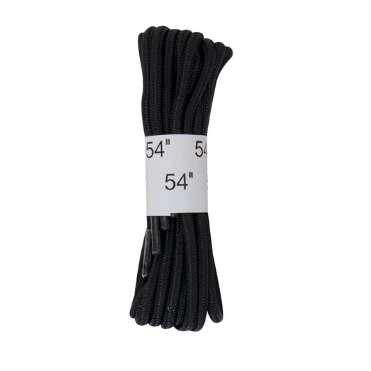 54" Long Black Nylon Boot Laces - Black Shoe Laces - 1 Pair 54" Shoelaces Black