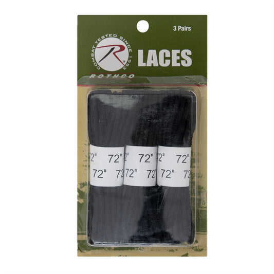 72" Black Shoe Laces or Desert Tan Shoelaces - Nylon & Great for Boots - 3 PAIRS