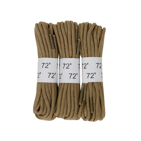 Rothco Coyote Brown 72" Boot Laces - 3 Pack Replacement Laces w Heat Formed Tips