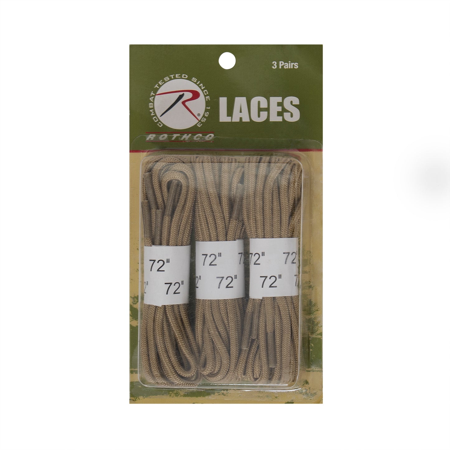 72" Black Shoe Laces or Desert Tan Shoelaces - Nylon & Great for Boots - 3 PAIRS