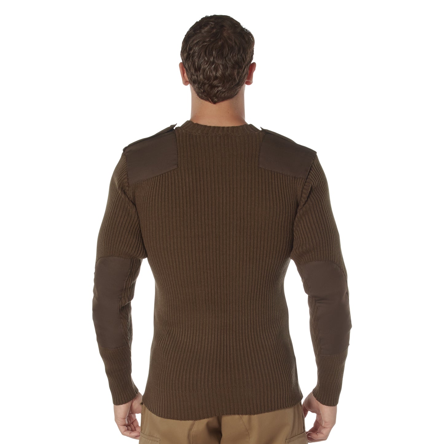 Men's GI Style Brown V-Neck Acrylic Sweater