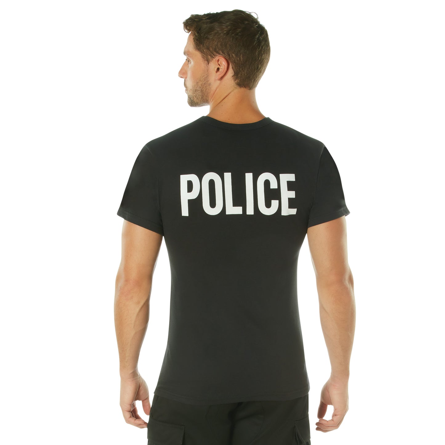 Black POLICE Double Sided T-Shirt - Law Enforcement T Shirt