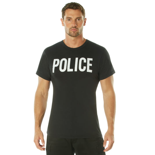 Black POLICE Double Sided T-Shirt - Law Enforcement T Shirt