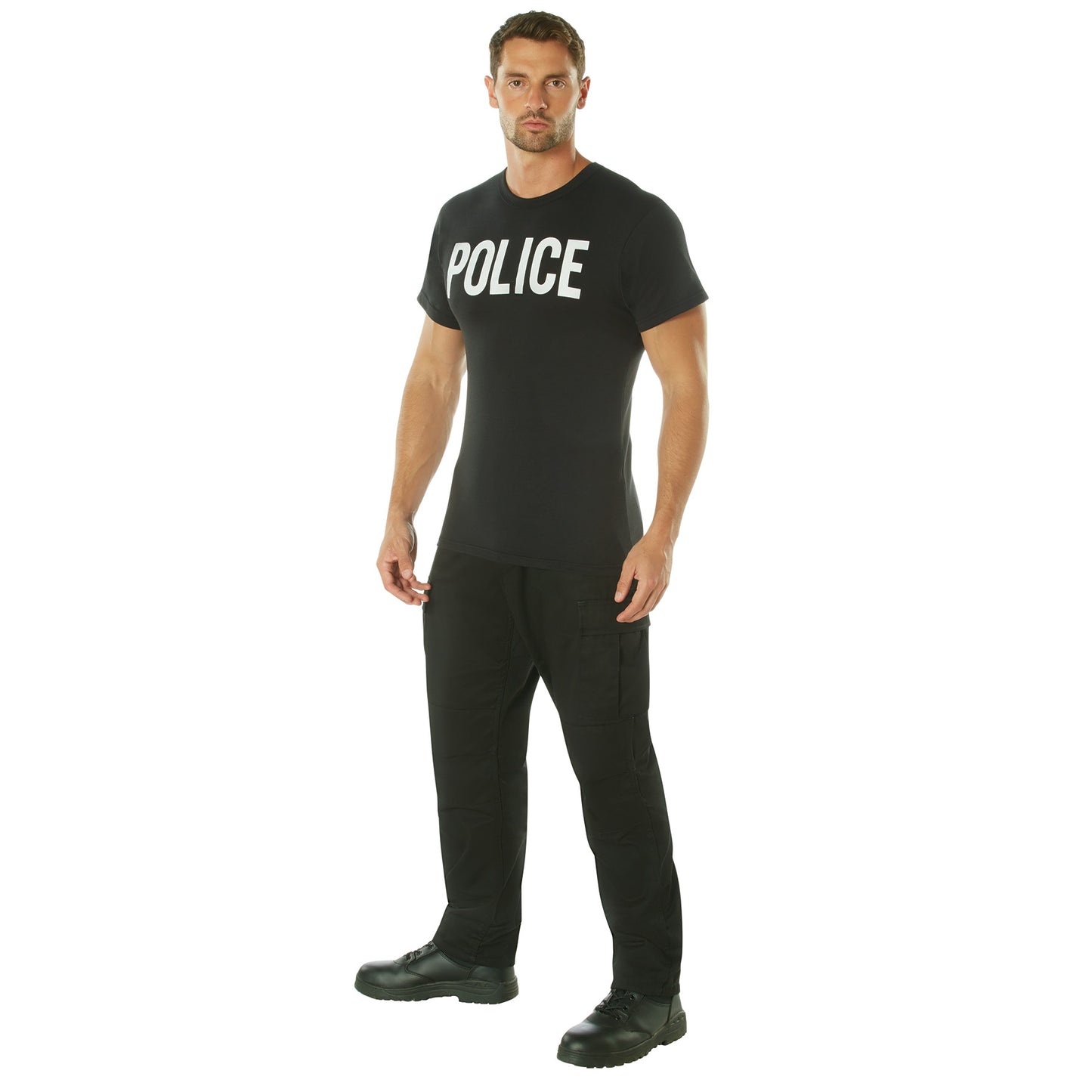 Black POLICE Double Sided T-Shirt - Law Enforcement T Shirt