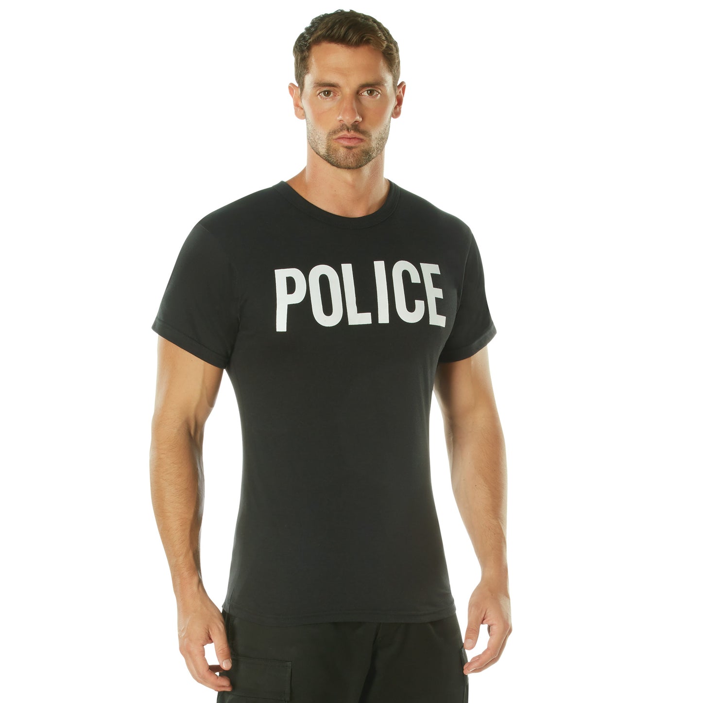 Black POLICE Double Sided T-Shirt - Law Enforcement T Shirt