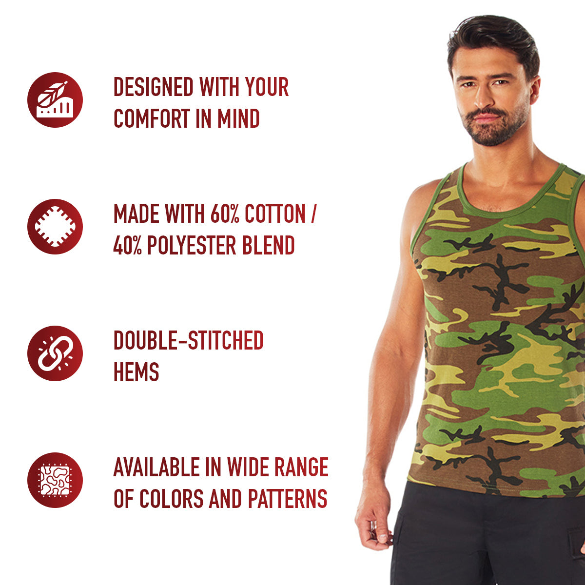 Camo and Colored Tank Tops Shirts Sleeveless Muscle Tanktop