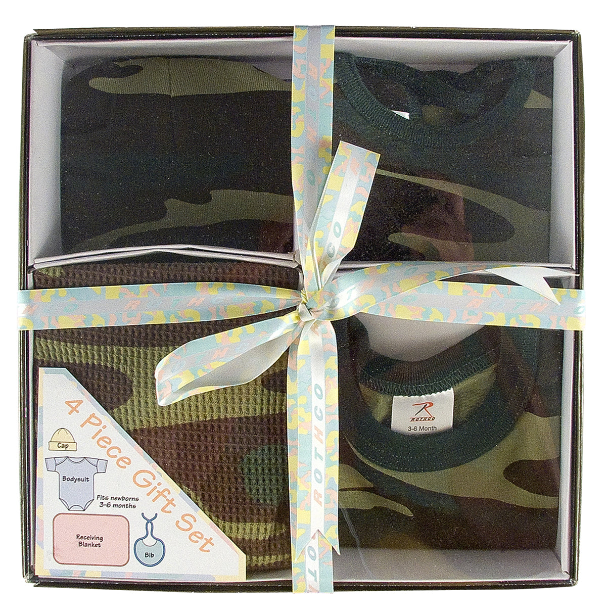 Camouflage Infant Gift Set Package Baby Shower Present Woodland Camo 3-6 Months