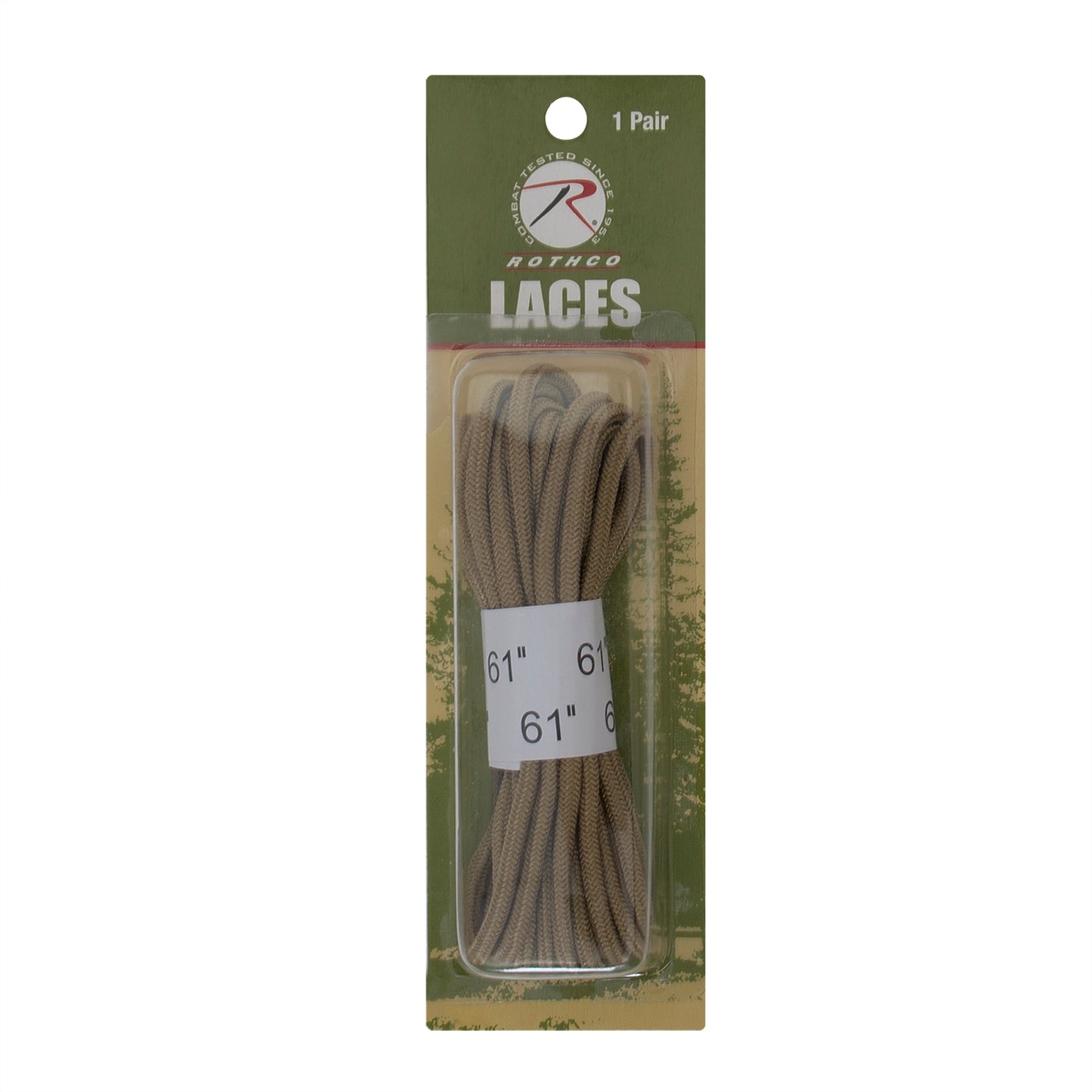 61" Long Desert Tan Boot Laces - Khaki Beige Shoe Laces - 1 Pair