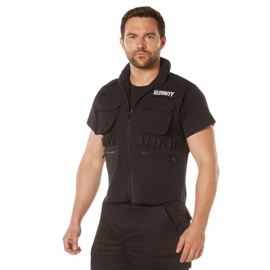 Black SECURITY Ranger Vest Cotton Bouncer Security Guard Hooded Vests