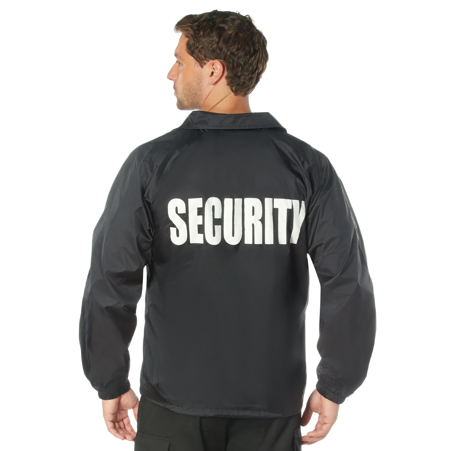 Black Security Coaches Coat - Security Fleece Lined Nylon Jacket