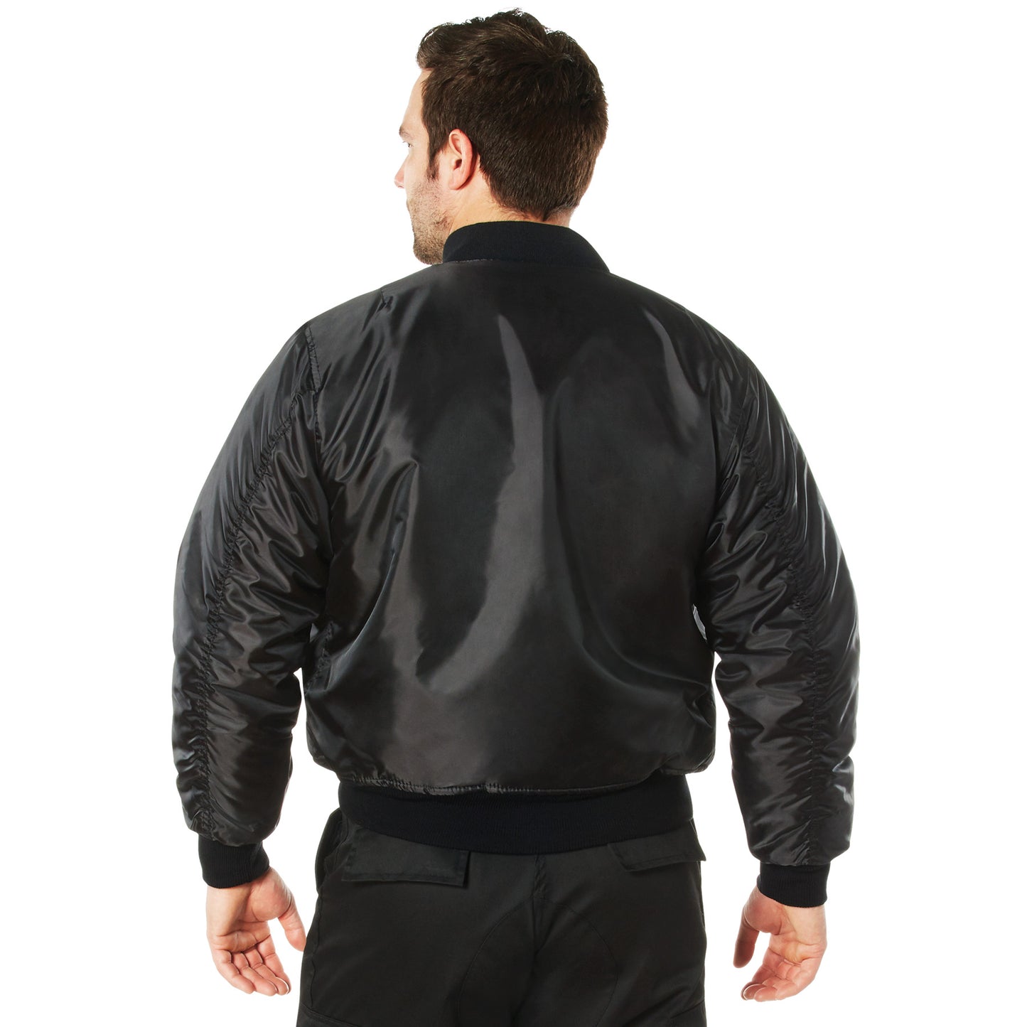 Concealed Carry MA-1 Flight Jacket - Mens Black GI Type CCW Winter Coat