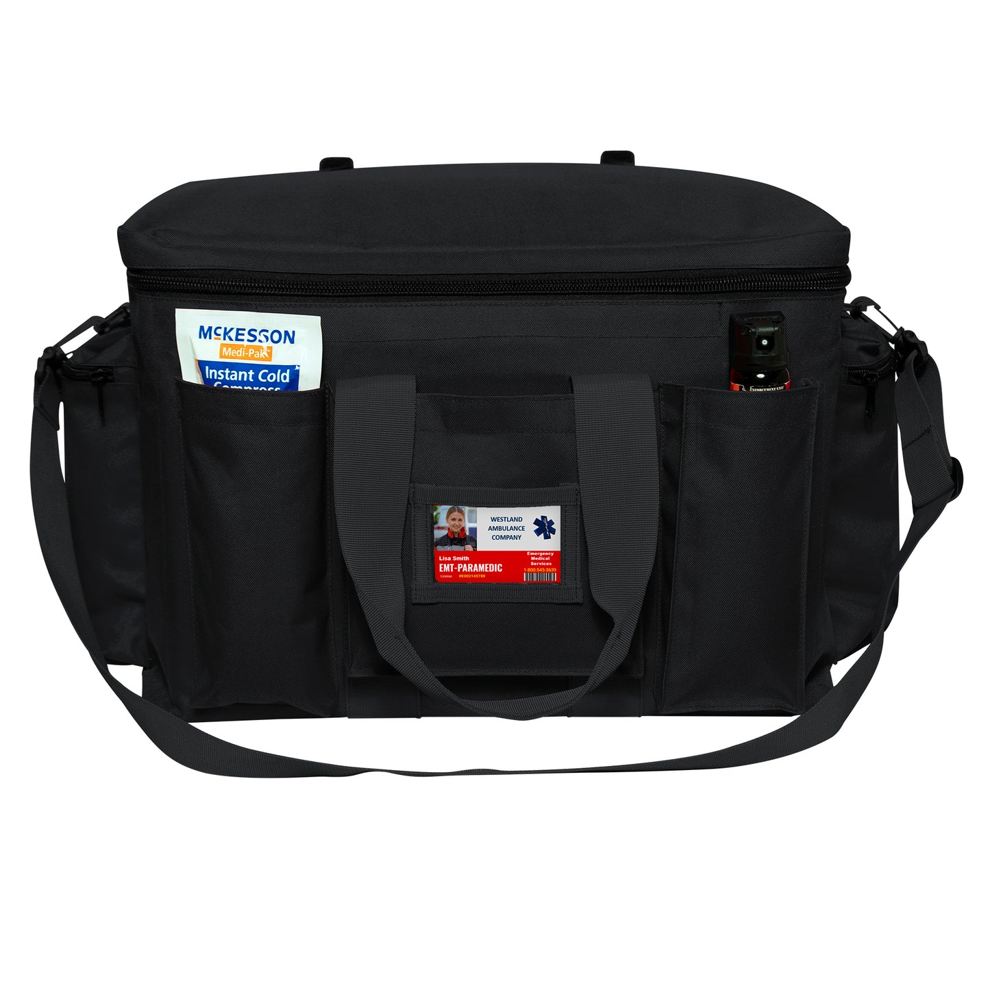 Black Police Equipment Bag - Nylon Law Enforcement Security Gear Pack Bags