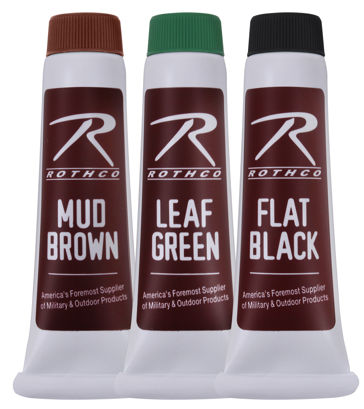 Camouflage Camo Face Paint Creme Tubes  - Leaf Green, Mud Brown, Black