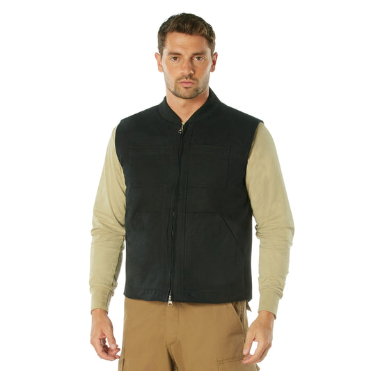 Concealed Carry Backwoods Canvas Vest Men's Black Tactical Vest