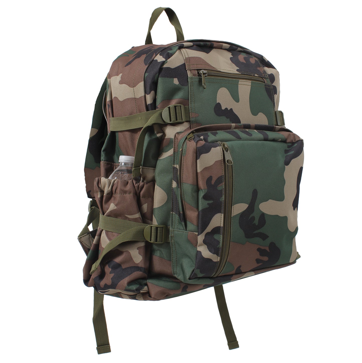 Camouflage MOLLE Backpack -Woodland Camo School Bag Versatile Polyester Knapsack