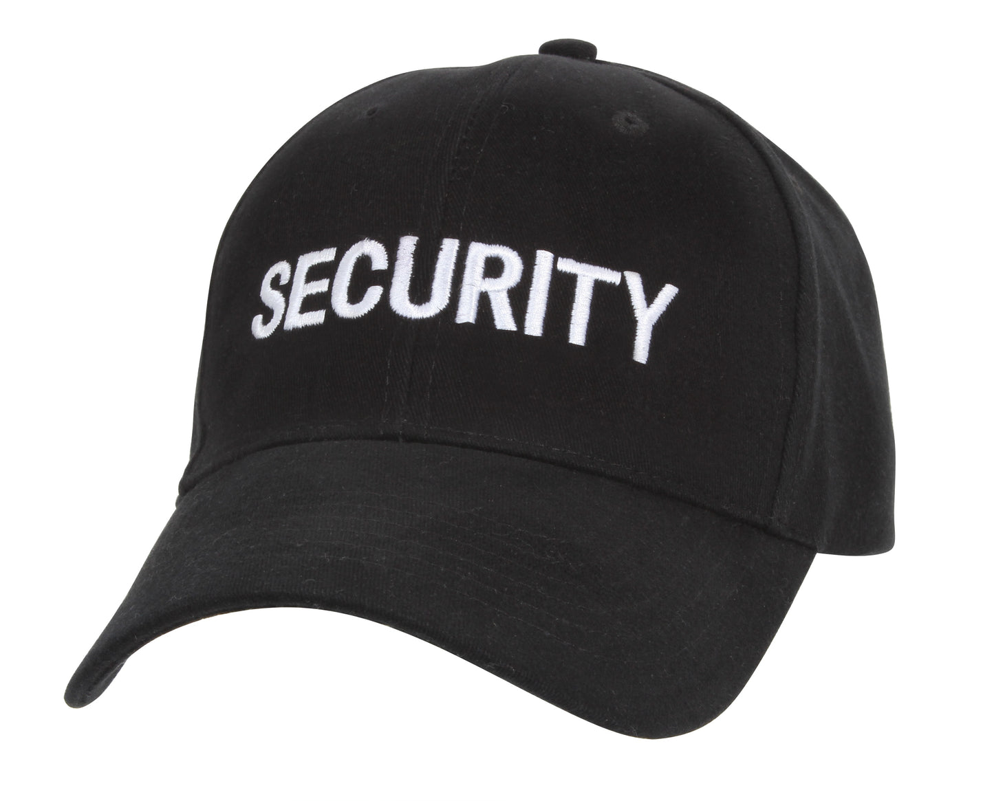 "Security" Cap - Black - With White Or Gold Embroidery Low Profile Baseball Hat