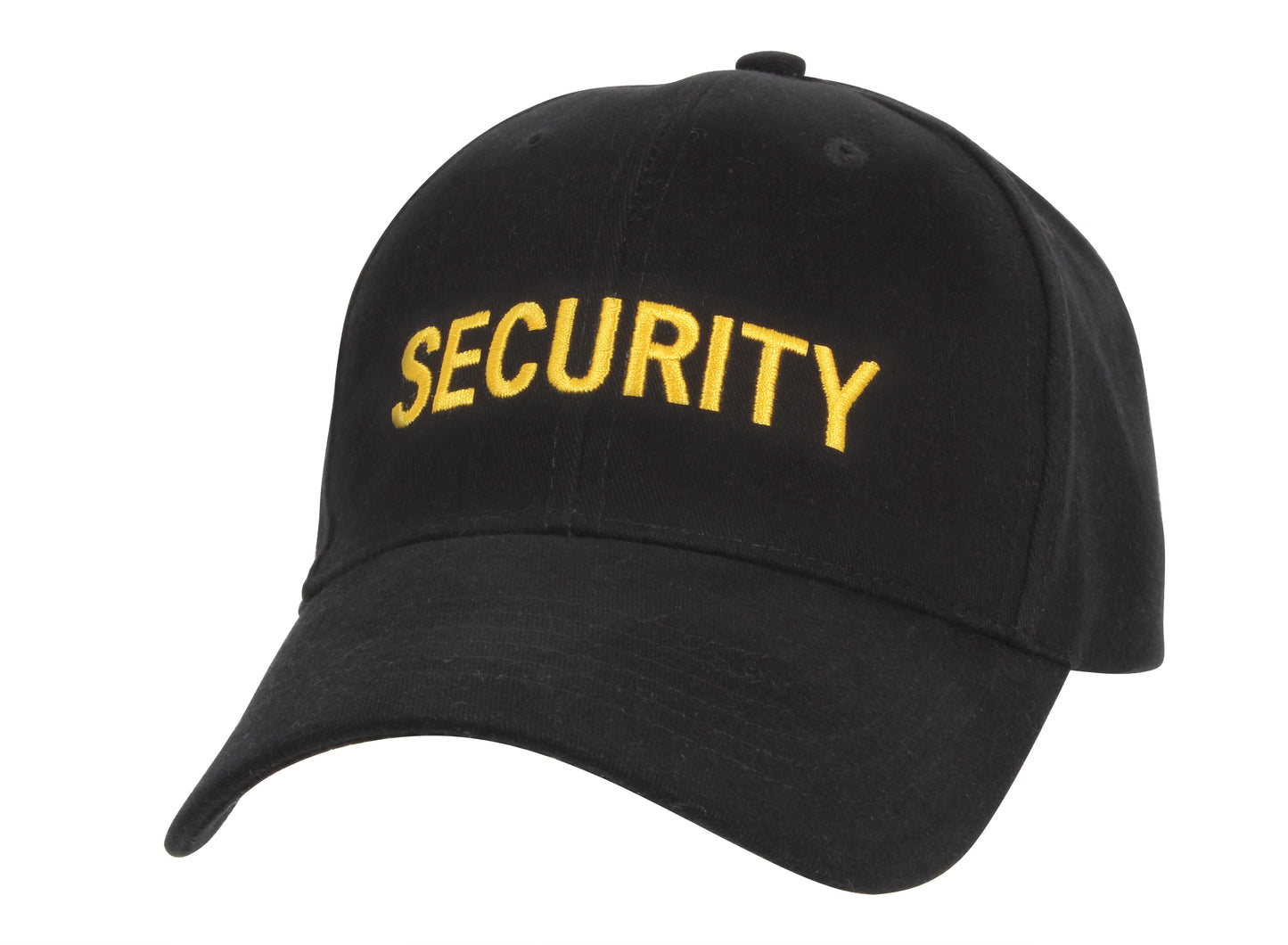 "Security" Cap - Black - With White Or Gold Embroidery Low Profile Baseball Hat