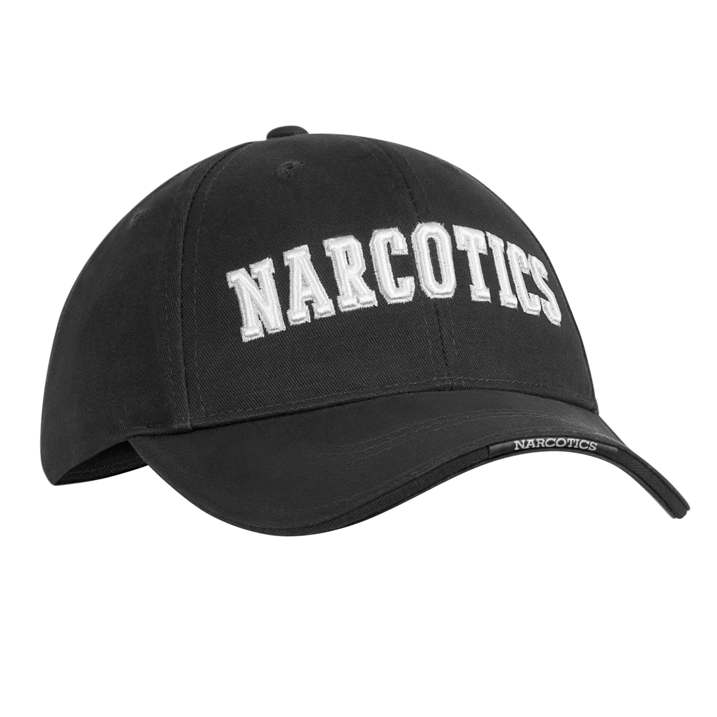 Black "Narcotics" Cap - Deluxe Low Profile Baseball Hat