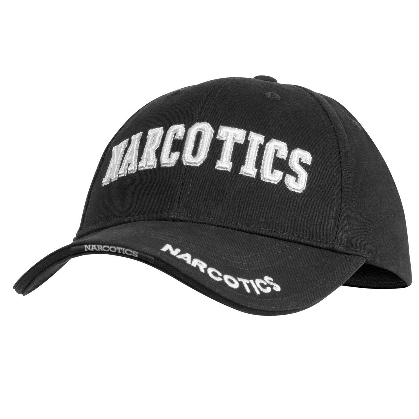 Black "Narcotics" Cap - Deluxe Low Profile Baseball Hat