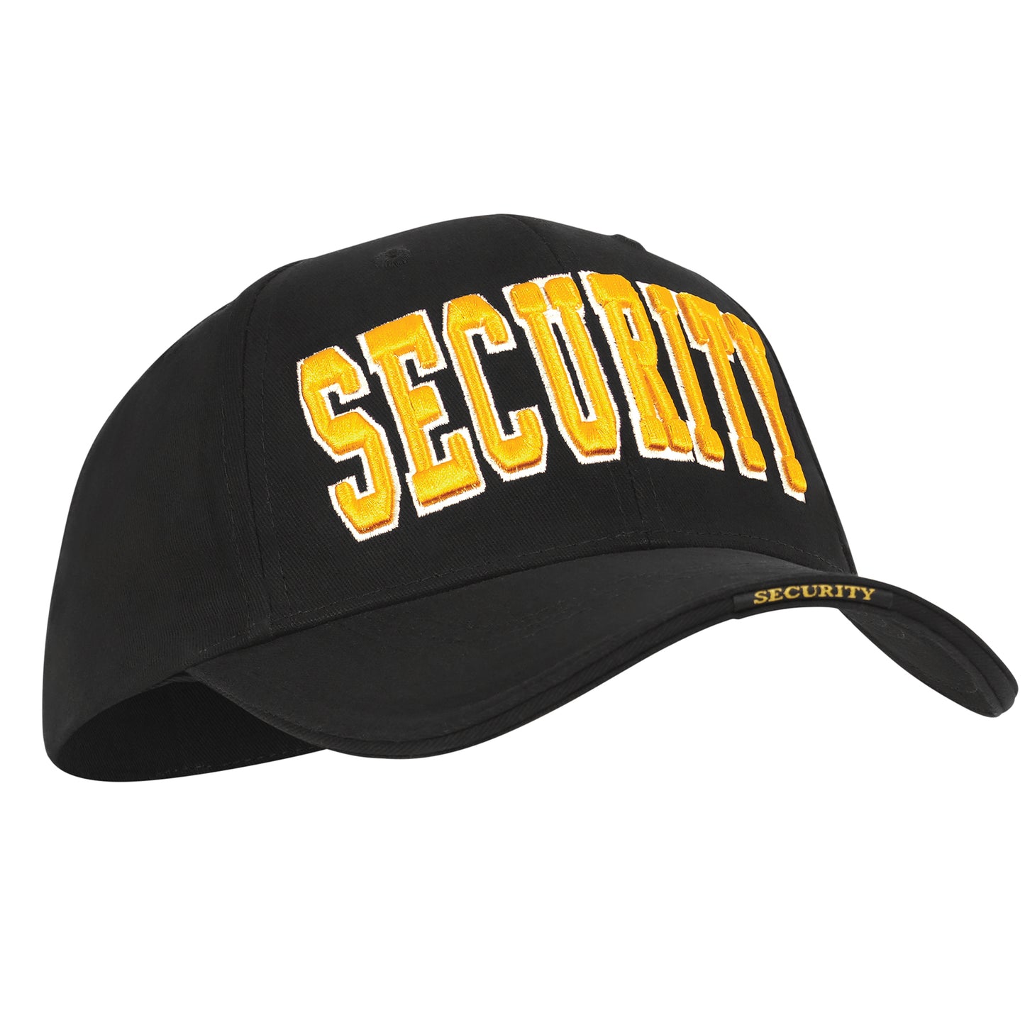 Black Cap With Gold "Security" - Deluxe Low Profile Baseball Hat