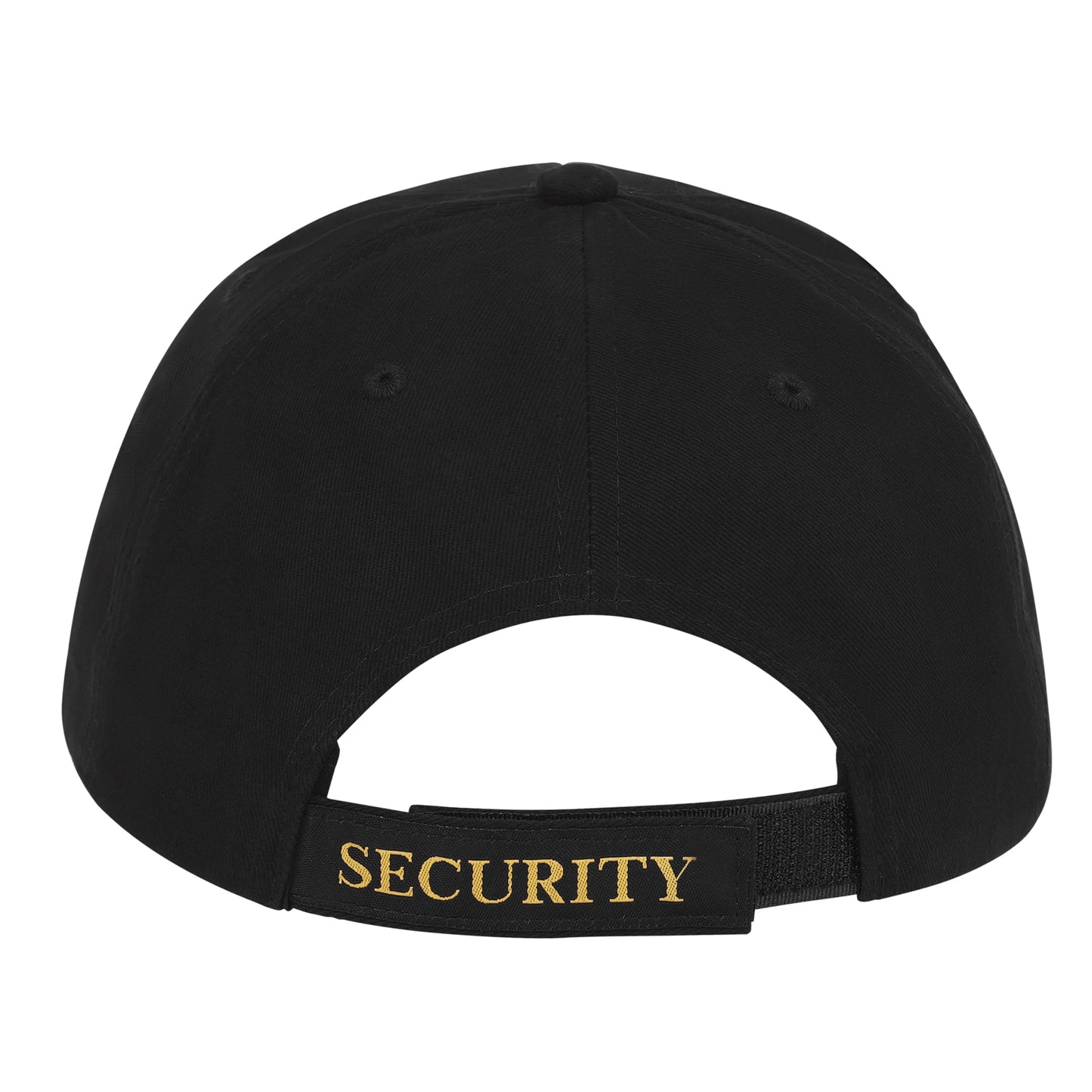 Black Cap With Gold "Security" - Deluxe Low Profile Baseball Hat