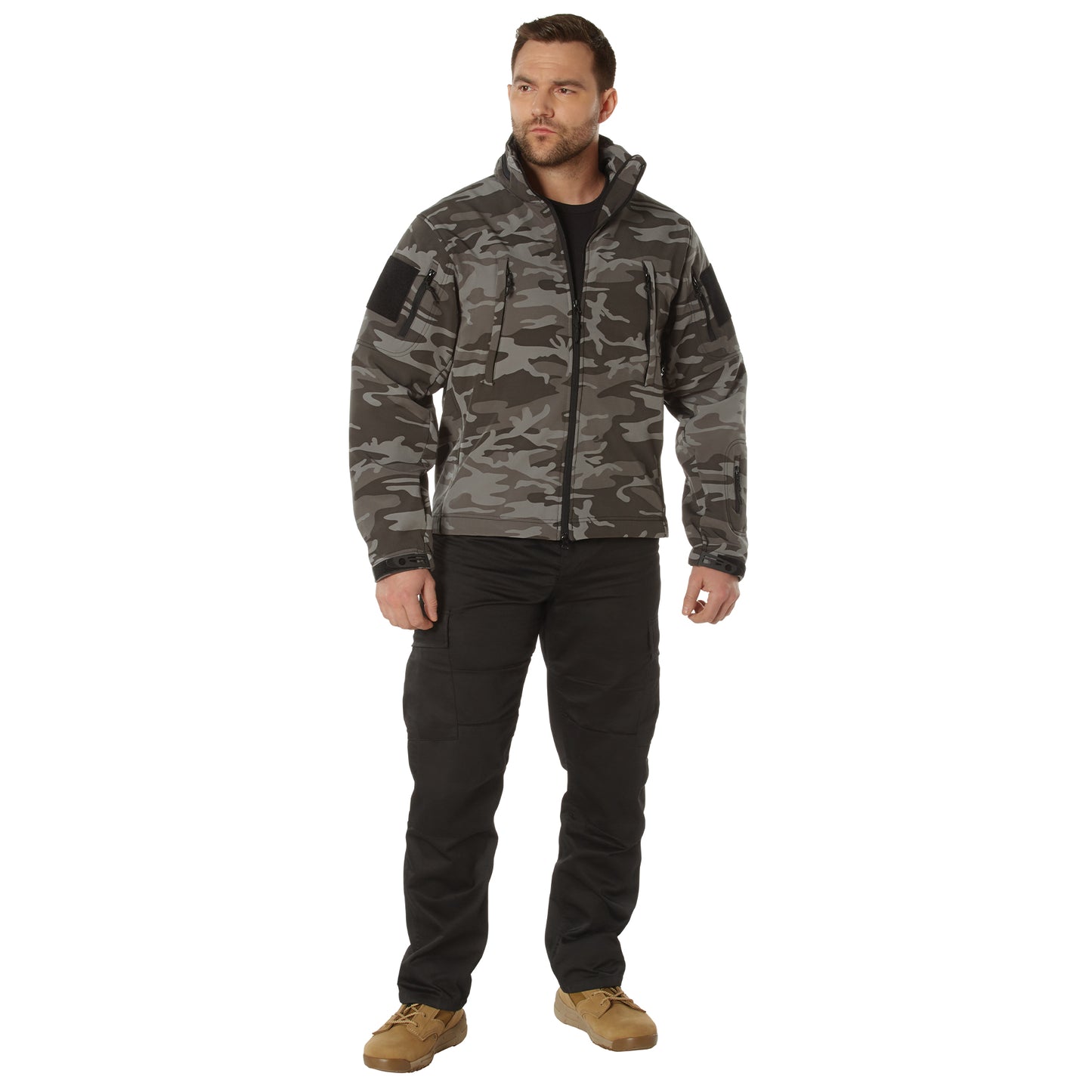 Men's Black Camo Special Ops Tactical Soft Shell Jacket by Rothco