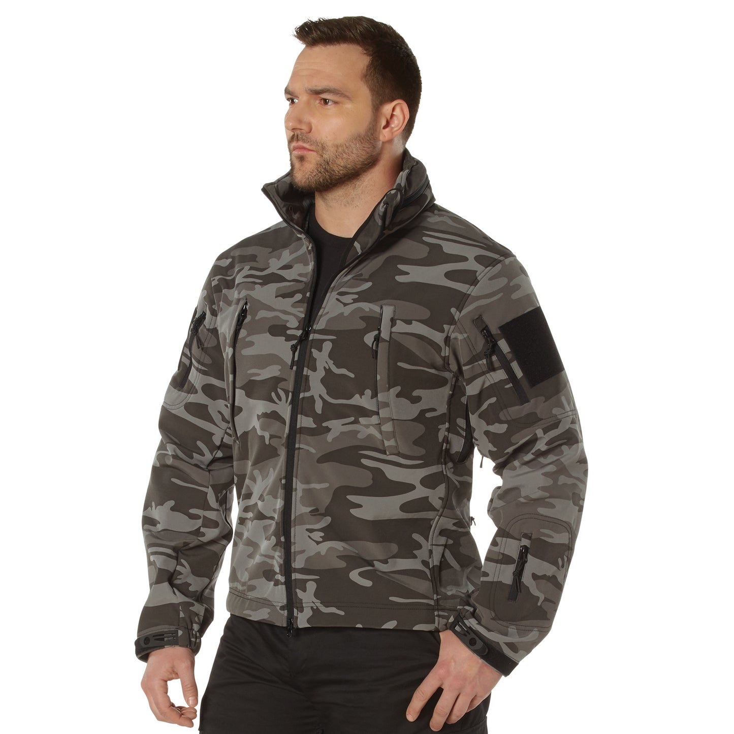 Men's Black Camo Special Ops Tactical Soft Shell Jacket by Rothco