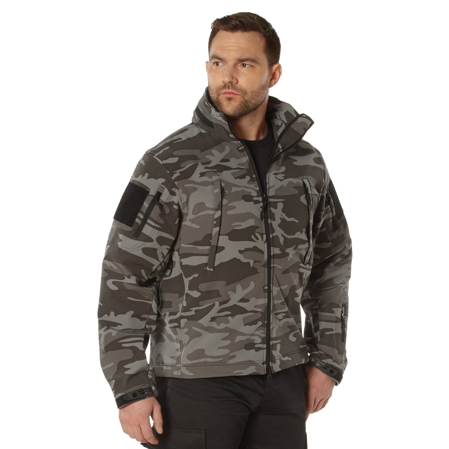 Men's Black Camo Special Ops Tactical Soft Shell Jacket by Rothco