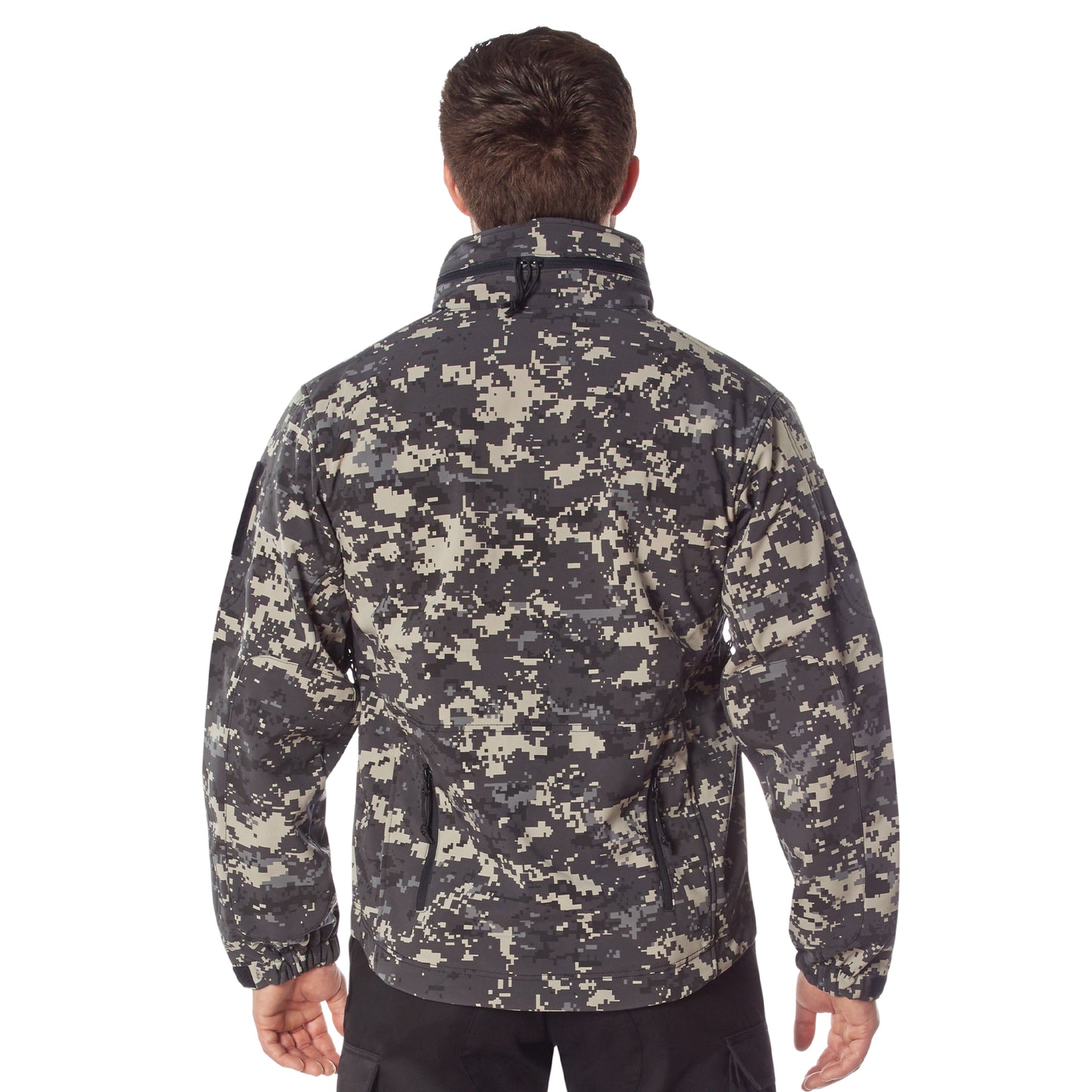 Black & Gray Subdued Urban Digital Special Ops Softshell Tactical Jacket Coat