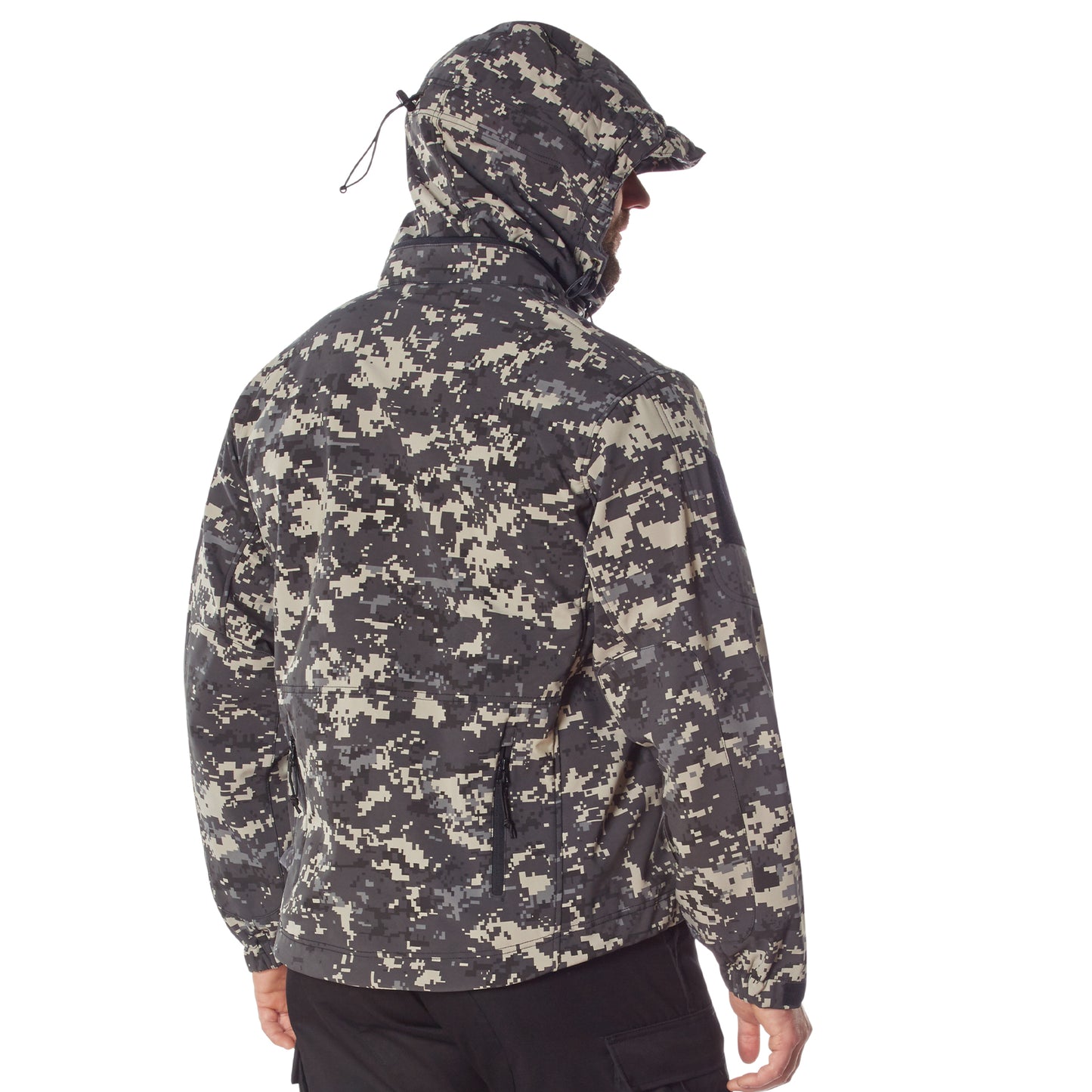 Black & Gray Subdued Urban Digital Special Ops Softshell Tactical Jacket Coat