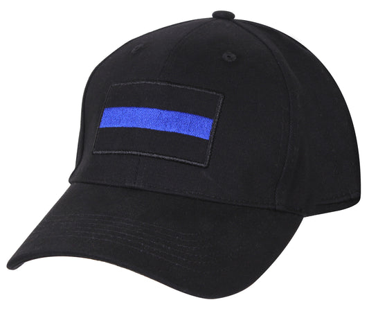 Black Thin Blue Line Adjustable Baseball Cap - Rothco Low Profile Pro Police Hat