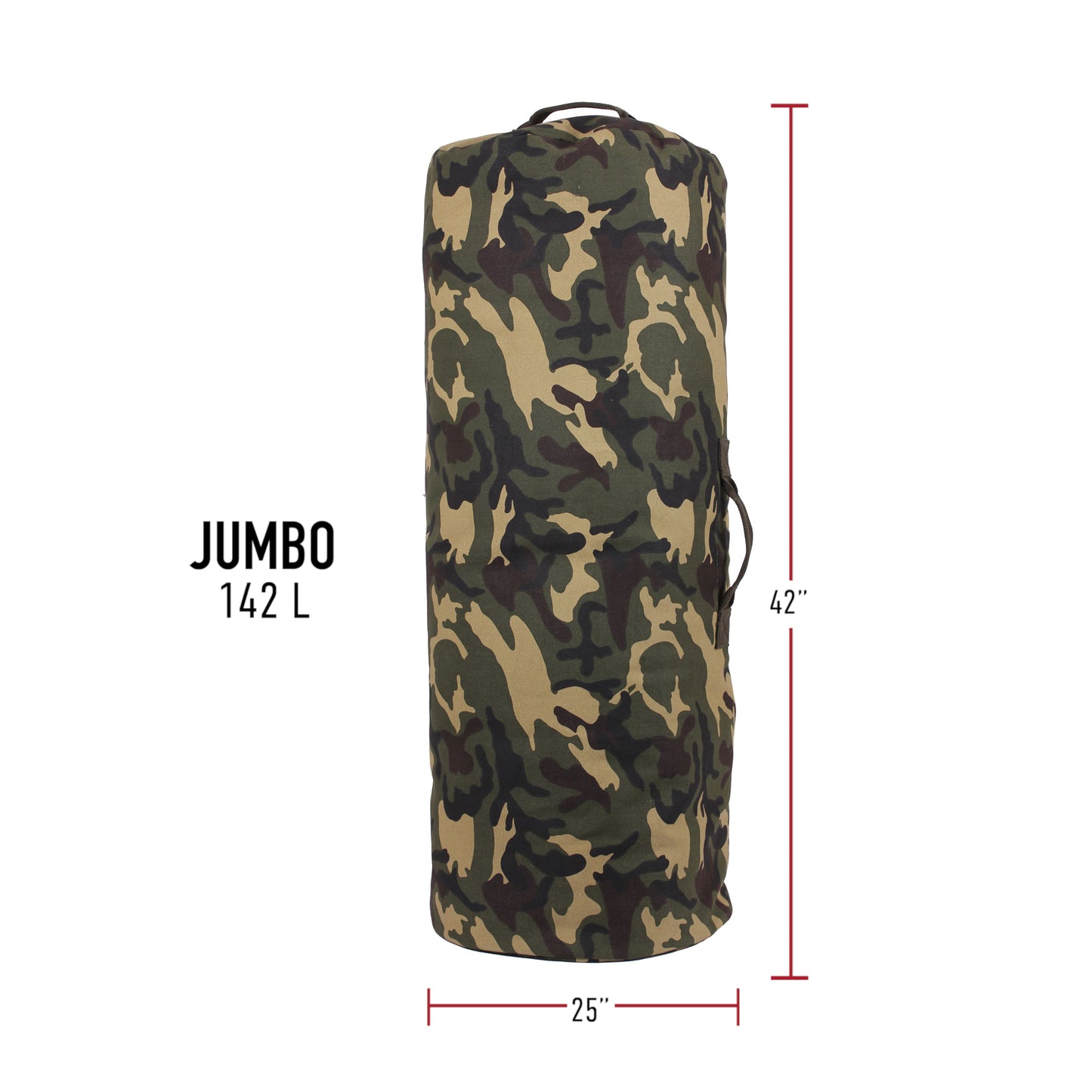 42" Jumbo Woodland Camouflage Heavyweight GI-Style Giant Camo Duffle Bag