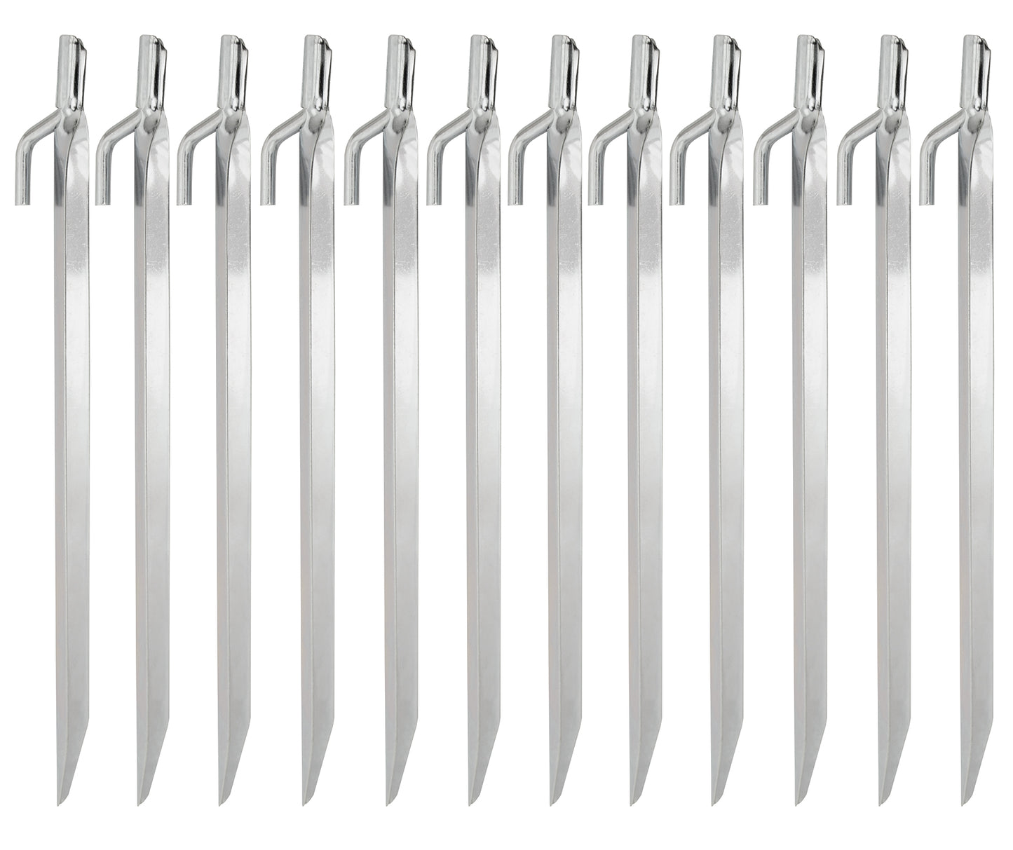 12 Inch Metal Tent Stakes 12 Pack - Heavy Duty Spikes - Tents Tarps Camping Etc