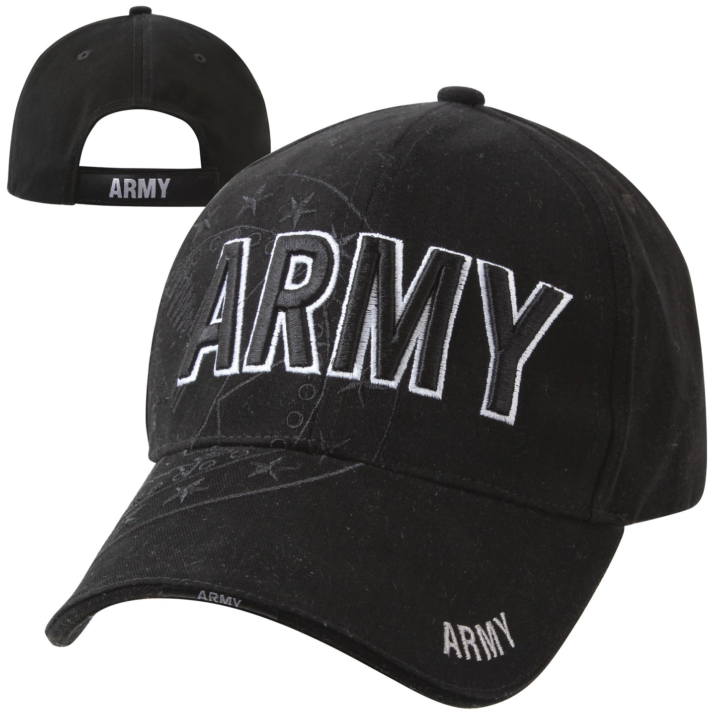 Black United States Army Hat Deluxe Low Profile US Army Shadow Baseball Caps