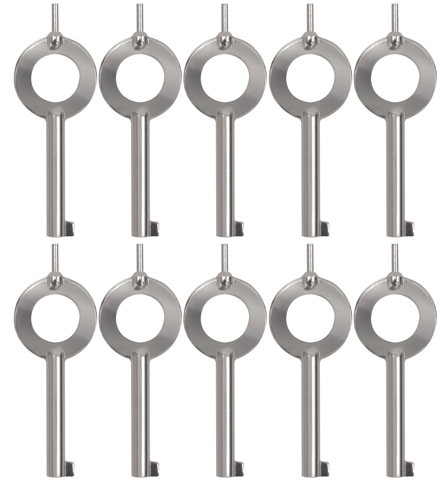 10 Pack Standard Issue Handcuff Key  -  Lot of 10 Silver Keys