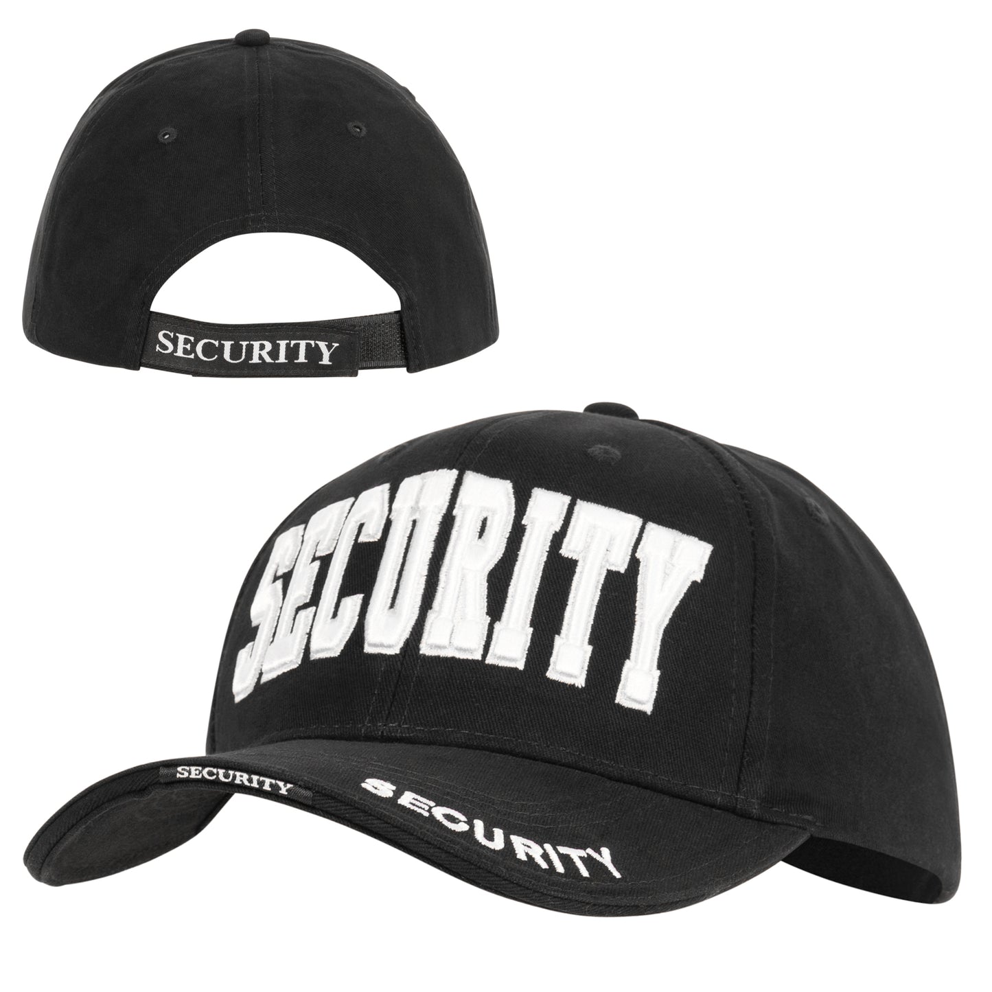 Black "Security" Hat - Deluxe Low Profile Baseball Cap