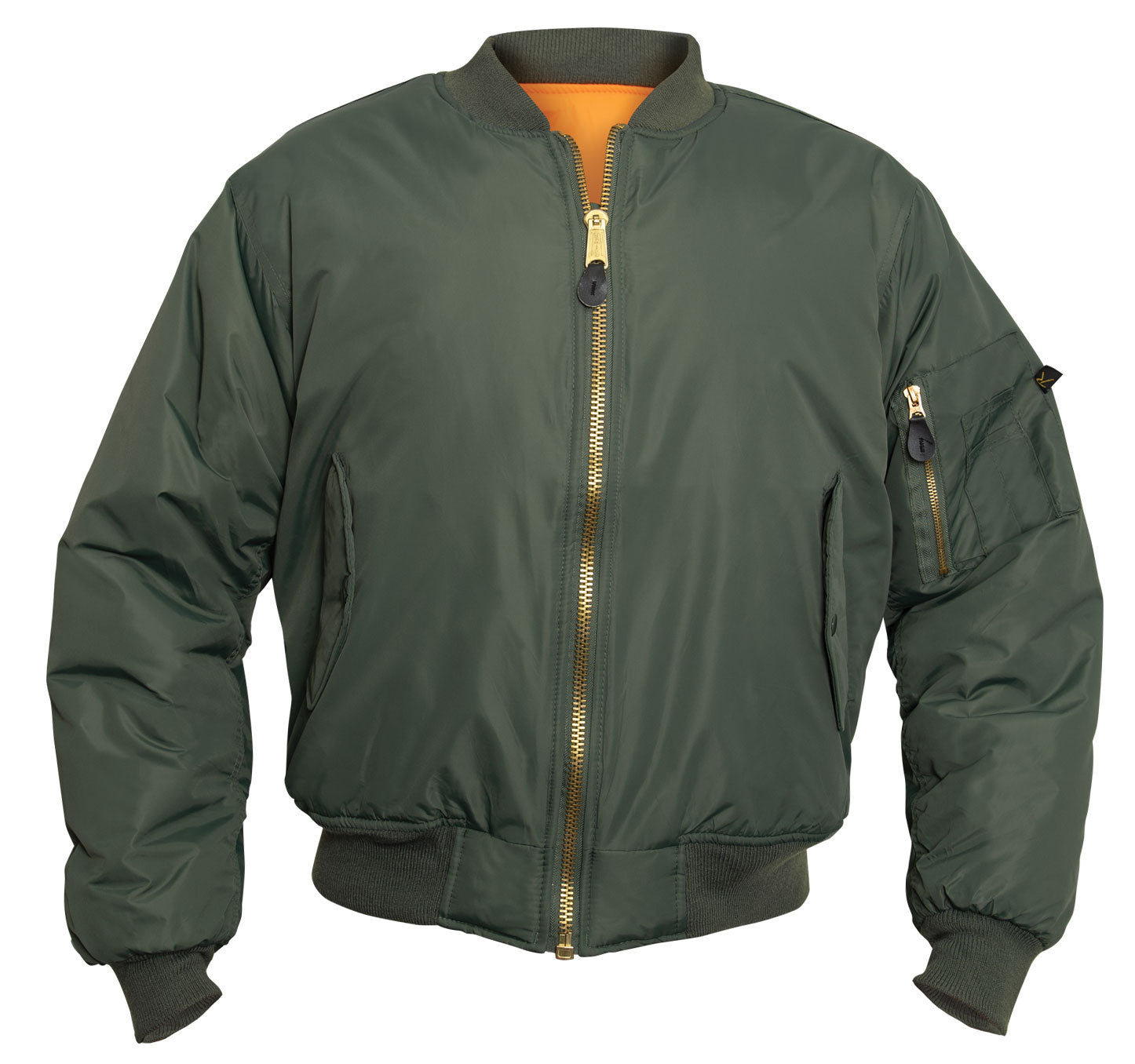 Enhanced Nylon Reversible MA-1 Flight Jacket - Black or Sage Green