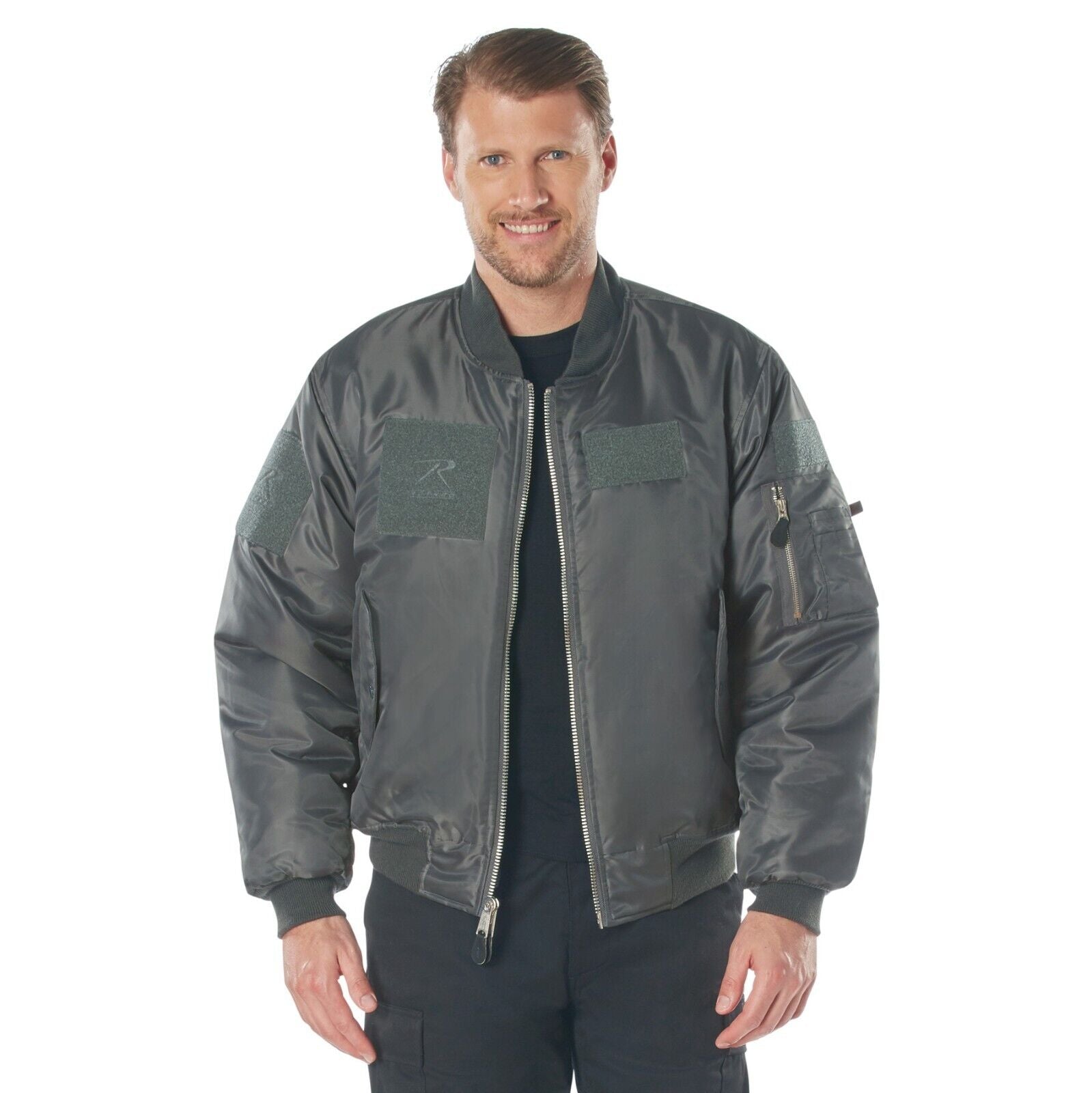 MA-1 Flight Jacket with Patches - Aviator Type Jacket Puffer Coat