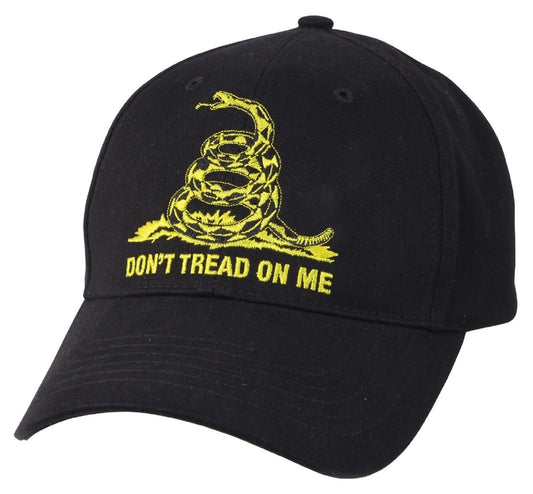 Men's Black "Don't Tread On Me" Gadsden Flag Embroidered Adjustable Cap Hat